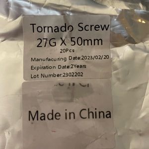 Tornado screw pcl threads pack of 10 27g 50mm